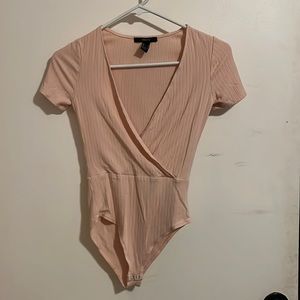 Ribbed Surplice Body Suit